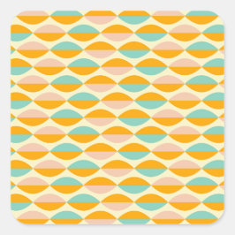 Adesivo Quadrado Repeating geometric pattern in beige background