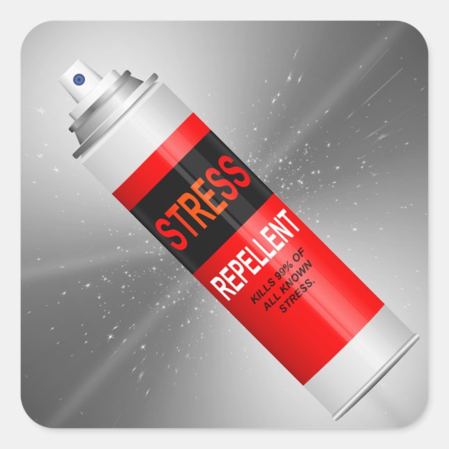 Adesivo Quadrado Repelente de stress. (Frente)