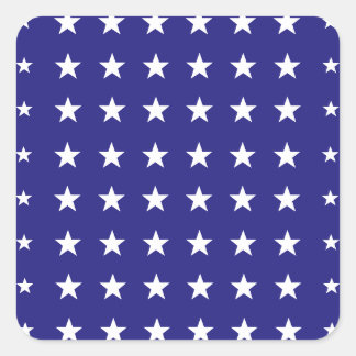 Adesivo Quadrado Repetindo estrelas brancas no padrão de fundo azul