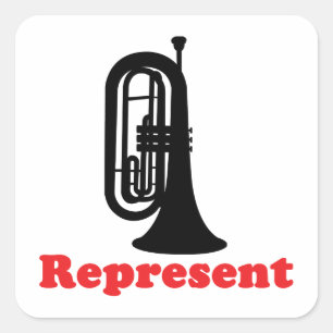 Adesivo Quadrado Representação da Baritona da Banda Marcial
