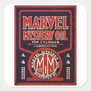 Adesivo Quadrado Reprodução oxidada do sinal do óleo do vintage