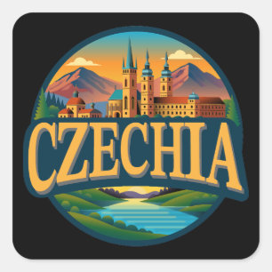Adesivo Quadrado República Checa Europa