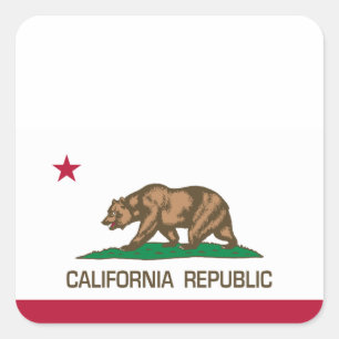 Adesivo Quadrado República de Califórnia (bandeira do estado)
