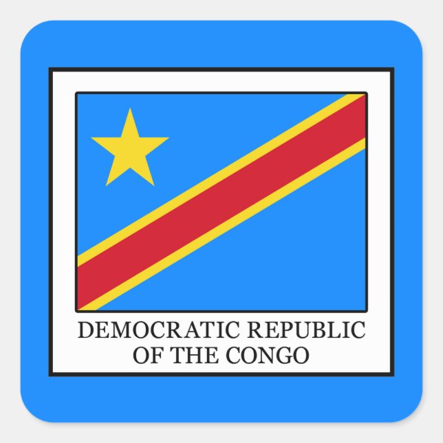 Adesivo Quadrado República Democrática do Congo (Frente)