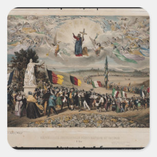 Adesivo Quadrado República Democrática e social universal, 1848
