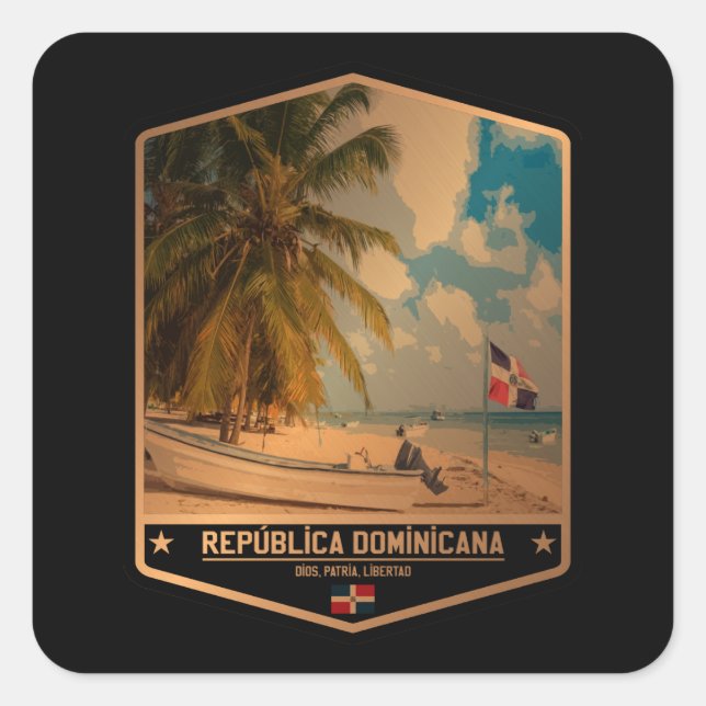 Adesivo Quadrado República Dominicana (Frente)