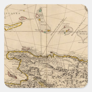 Adesivo Quadrado República Dominicana, Haiti, Índias Ocidentais