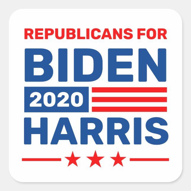 Adesivo Quadrado Republicano para Biden Harris 2020 Eleitores (Frente)