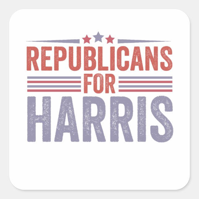 Adesivo Quadrado Republicanos Pela Eleição De Harris 2024 (Frente)