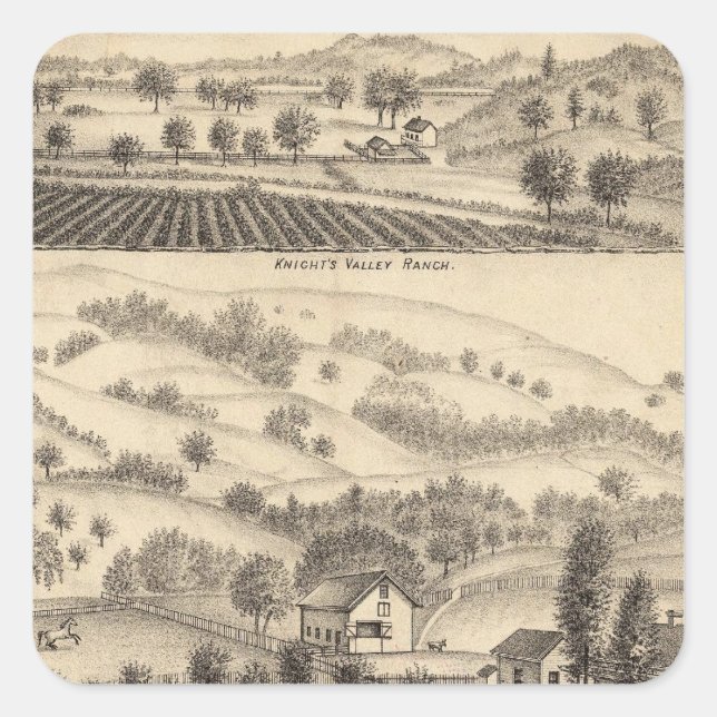 Adesivo Quadrado Residência de Joseph Alexander, Mendocino (Frente)