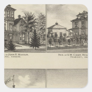 Adesivo Quadrado Residências, Abilene, Kansas