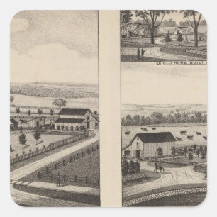Adesivo Quadrado Residências e fazendas, Pottawatomie, Kansas