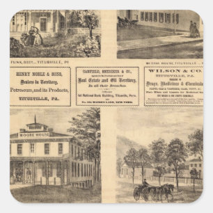 Adesivo Quadrado Residências, hotéis, Titusville, Franklin