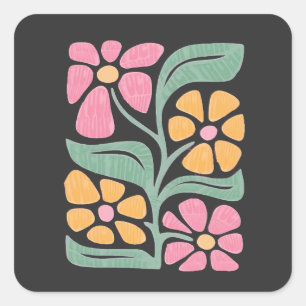 Adesivo Quadrado RESIST: Protesto Político Anti-Trump Floral