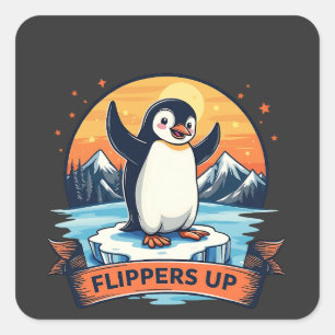 Adesivo Quadrado Resistir A Eu Ficar Com Pinguins Anti Trump