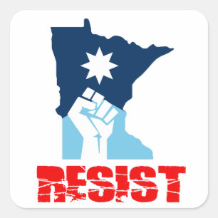 Adesivo Quadrado Resistir Minnesota Punho Erguido