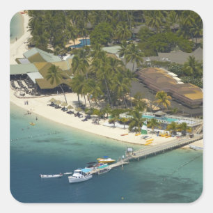 Adesivo Quadrado Resort Plantation Island, Malolo Lailai Island