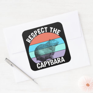 Adesivo Quadrado Respeite O Capivara Capybara Engraçado Amante