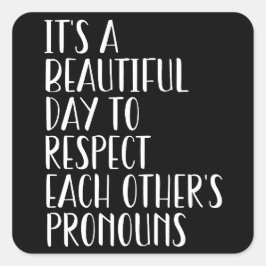 Adesivo Quadrado Respeitem os pronomes de cada um, lgbtqa+ inclusiv