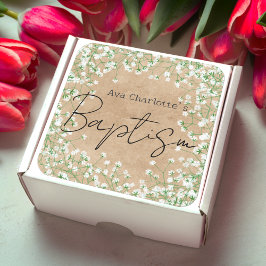 Adesivo Quadrado Respiro de Bebê Fofo Flores em Aquarela Boho Batis