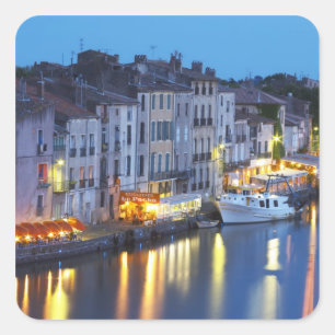 Adesivo Quadrado Restaurantes ao longo do rio Herault. L'Herault 2