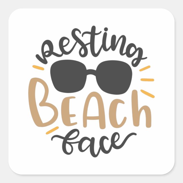 Adesivo Quadrado Resting Beach face (Frente)