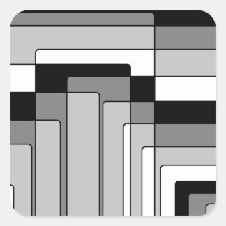 Adesivo Quadrado Retângulos abstrato preto e branco