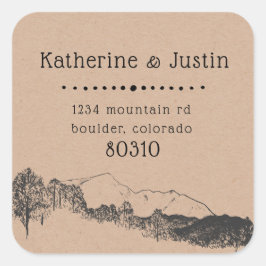 Adesivo Quadrado Retiro na Montanha ⎢Adesivo de Endereço de Remeten