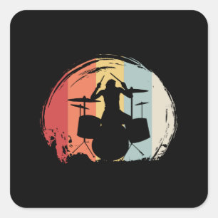 Adesivo Quadrado Retorna Drummer