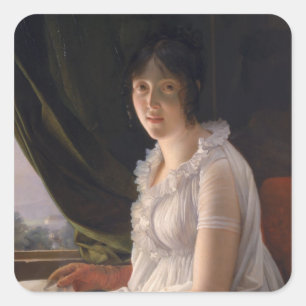 Adesivo Quadrado Retrato assentado de Marie-Philippe-Claude