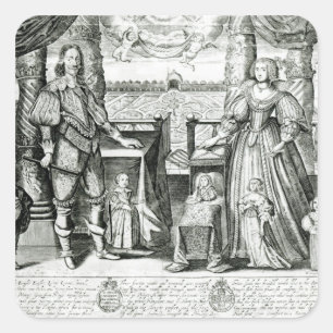 Adesivo Quadrado Retrato da família de Charles mim