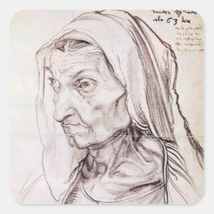 Adesivo Quadrado Retrato da mãe da artista, 1514
