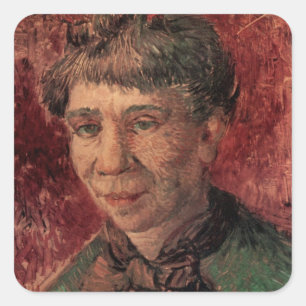 Adesivo Quadrado Retrato da Mulher Madame Tanguy, Vincent van Gogh