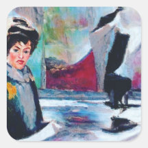 Retrato da Mulher Vintage com fundo de Abstrato