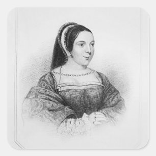 Adesivo Quadrado Retrato da rainha de Margaret Tudor de Scotland