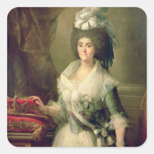 Adesivo Quadrado Retrato da rainha Maria Luisa