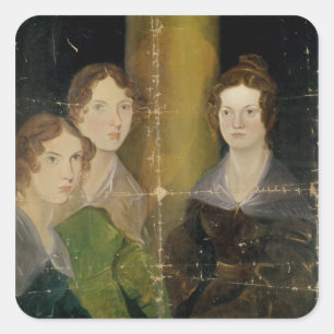 Adesivo Quadrado Retrato das irmãs de Bronte, c.1834