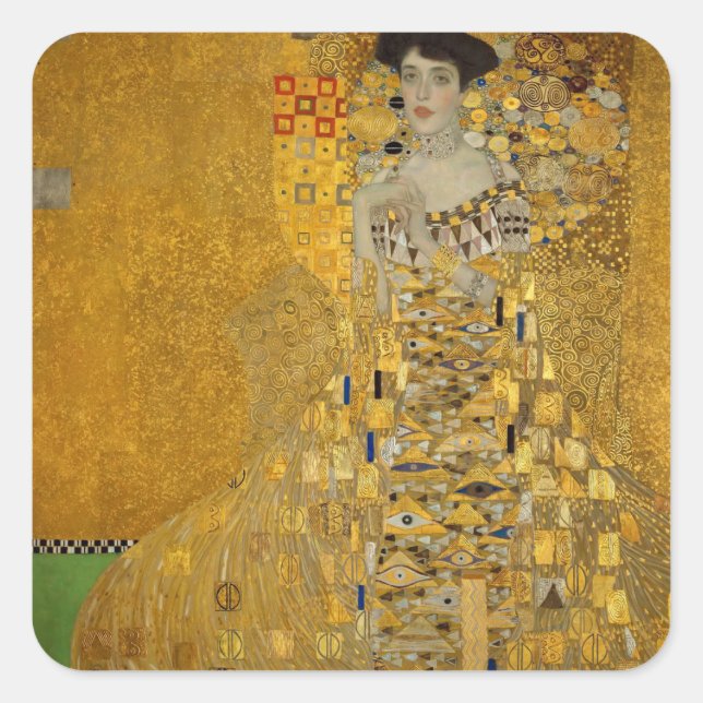 Adesivo Quadrado Retrato de Adele Bloch-Bauer I por Gustav Klimt (Frente)