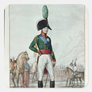 Adesivo Quadrado Retrato de Alexander mim Pavlovich com seu