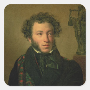Adesivo Quadrado Retrato de Alexander Pushkin, 1827