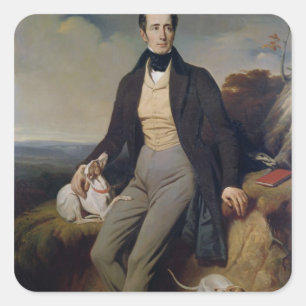 Adesivo Quadrado Retrato de Alphonse de Lamartine 1830