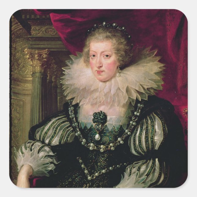 Adesivo Quadrado Retrato de Anne da Áustria Infanta de Espanhas (Frente)