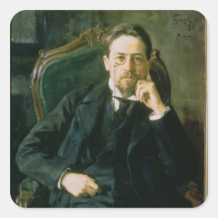Adesivo Quadrado Retrato de Anton Pavlovich Chekhov, 1898