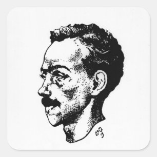 Adesivo Quadrado Retrato de Arthur Rimbaud