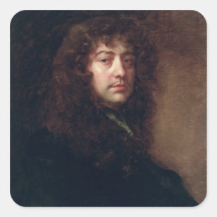 Adesivo Quadrado Retrato de auto, 1665-70 (óleo em canvas)