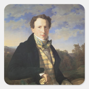 Adesivo Quadrado Retrato de auto, 1828