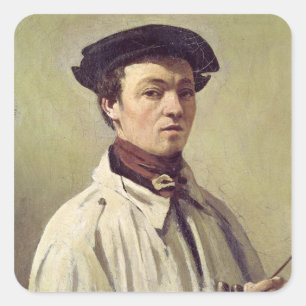 Adesivo Quadrado Retrato de auto, c.1840