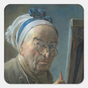 Adesivo Quadrado Retrato de auto com uma armação, c.1775-79