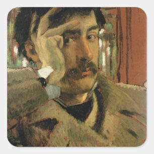 Adesivo Quadrado Retrato de auto de James Tissot , c.1865