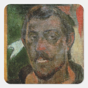 Adesivo Quadrado Retrato de auto de Paul Gauguin  , c.1890-93